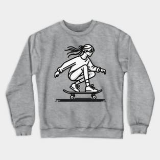 Skater Girl Crewneck Sweatshirt